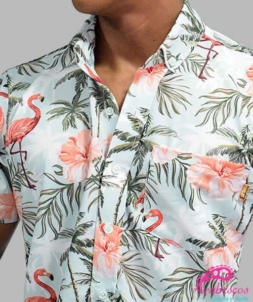 Camisa Playera Flamencos Fondo Azul Cielo