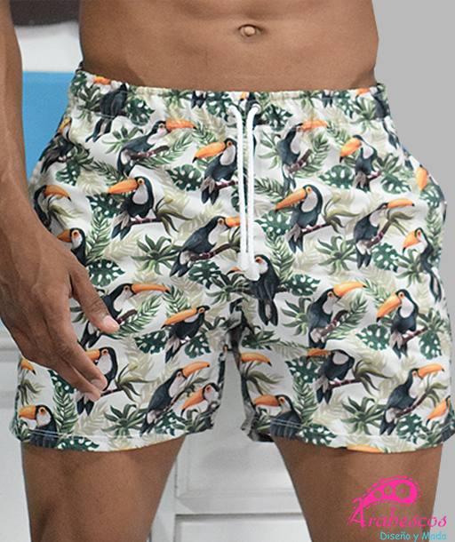 Pantaloneta Tucanes Fondo Verde