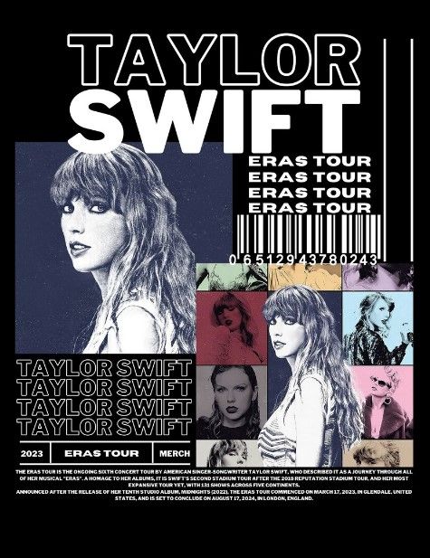 Camiseta Artistas Negra Taylor Swift