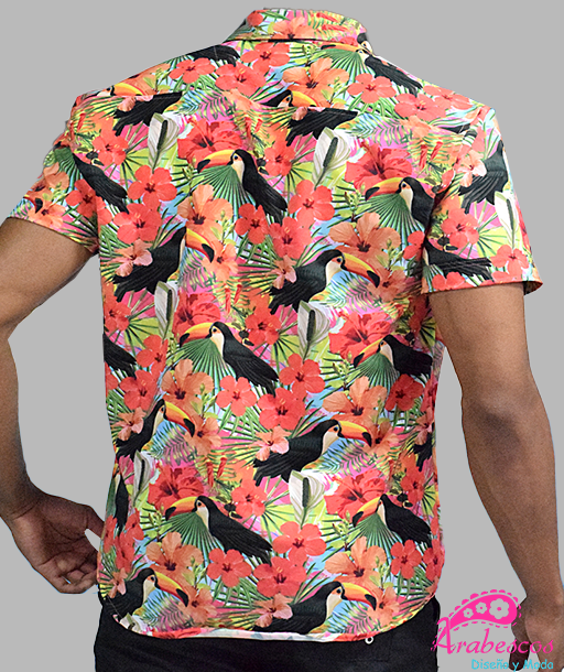 Camisa Playera Tucanes y Flores