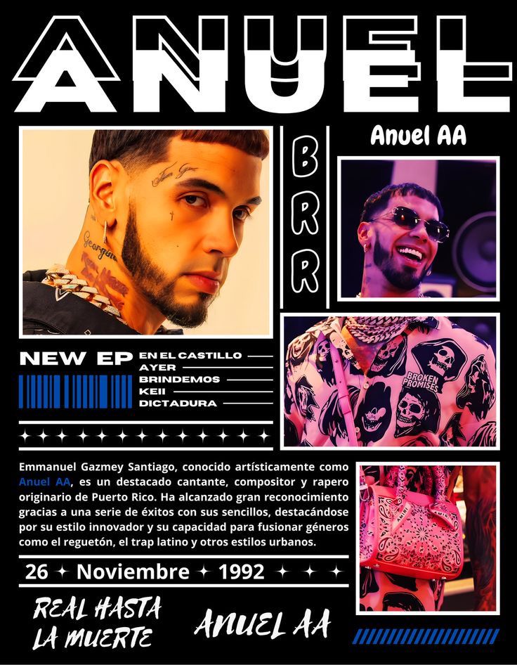 Camiseta Artistas Negra Anuel AA
