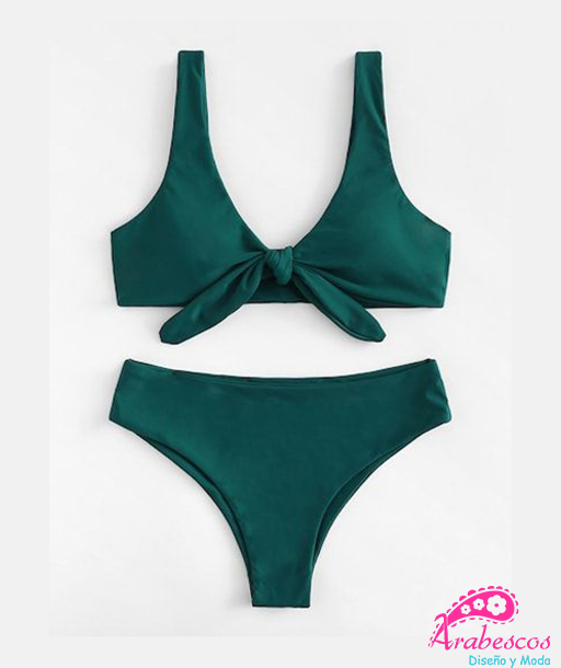 Bikini Nudo Top Panty Touche Verde Esmeralda