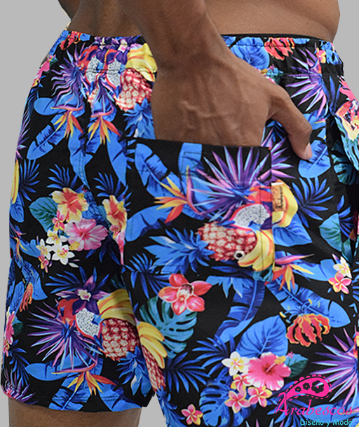 Pantaloneta Negra Frutas
