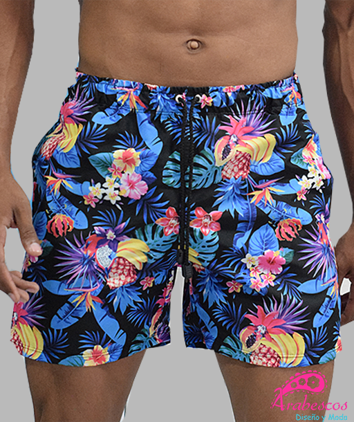 Pantaloneta Negra Frutas