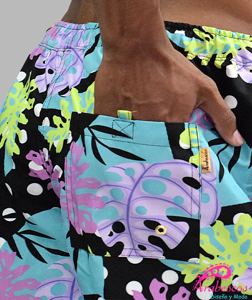 Pantaloneta Negra Algas Marinas