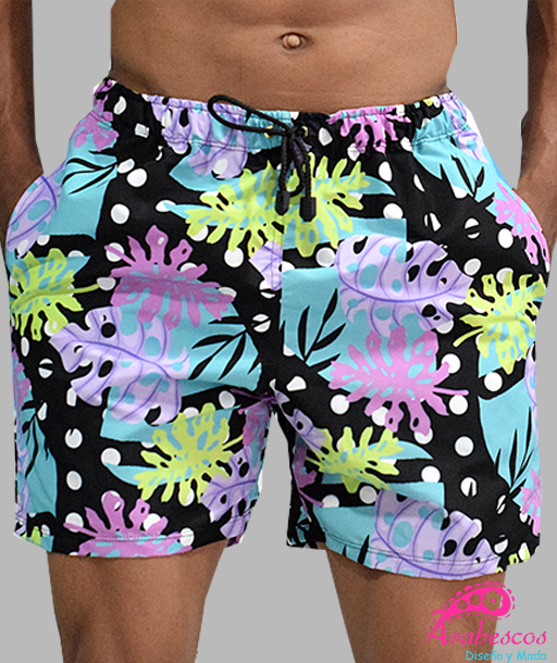 Pantaloneta Negra Algas Marinas