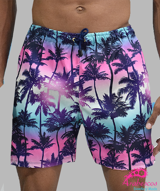 Pantaloneta Palmas Difuminado