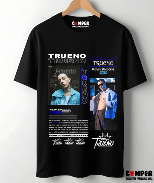 Camiseta Artistas Negra Trueno